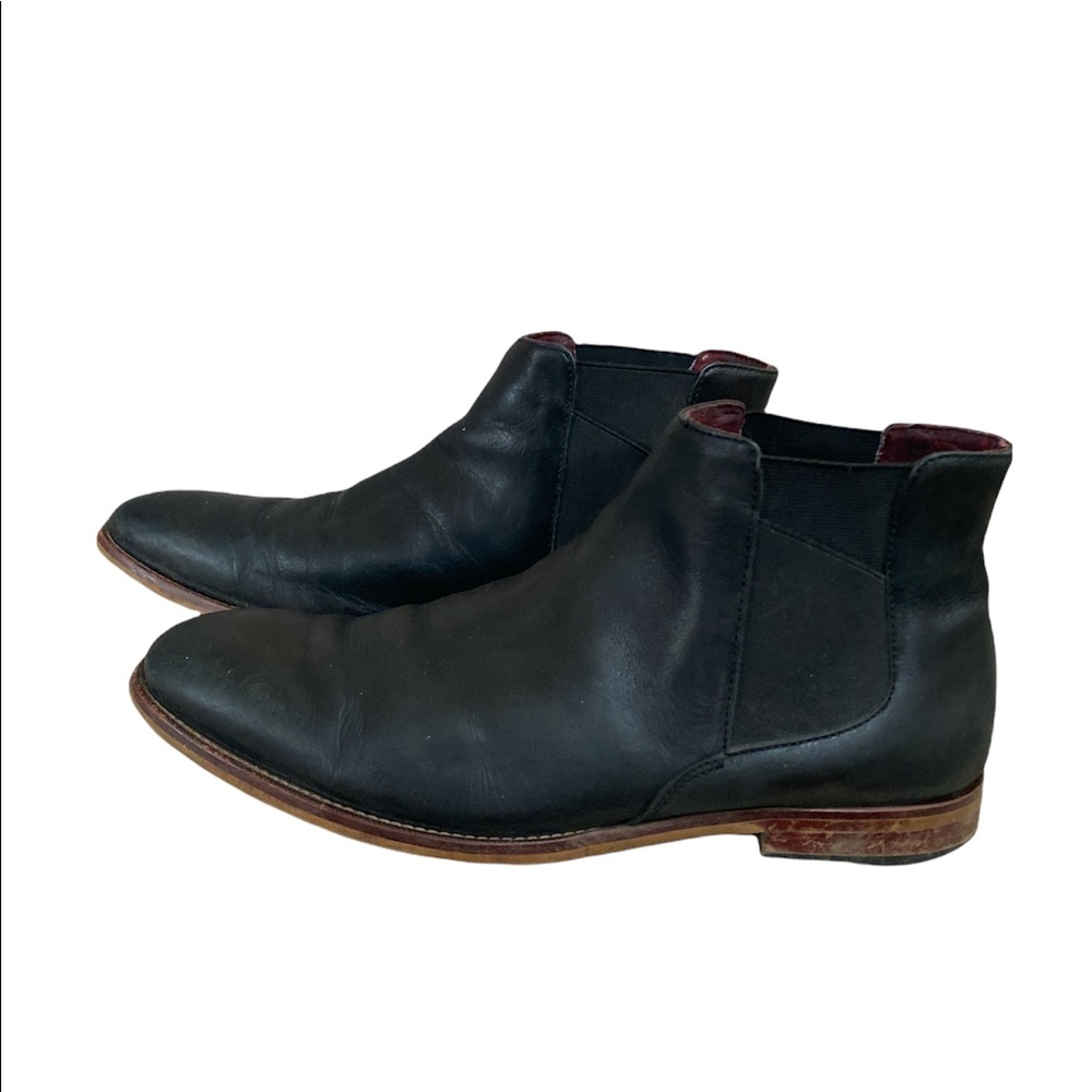 Aston Grey men's ankle pull-on boot leather black size 10.5